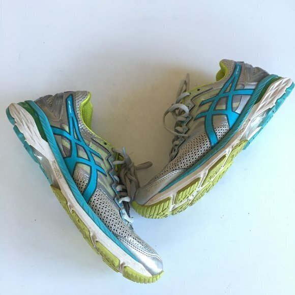 Asics GT-2000 V4 Silver/Turquoise/Lime Shoes - Picture 7 of 8